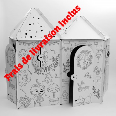 Ensemble maisons pentagones et carrées illustrées avec le toit pointu